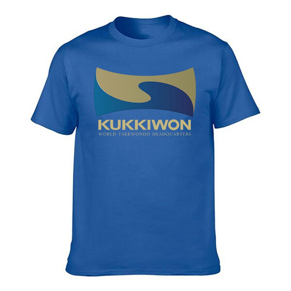 Mens Cotton TShirt Kukkiwon World Taekwondo Headquarters Print Casual Short Sleeve Tee for Martial Arts Fans