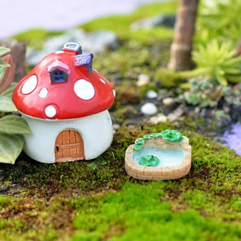 3PCS DIY Resin Miniature Landscape Decoration Lotus Pond Mixed Size Garden Decoration Micro Landscape Decoration