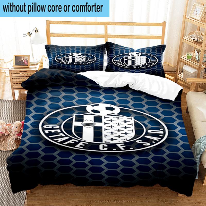 3PCS Getafe Football Crest Bedding Set,Including 1pc Duvet Cover And 2pcs Pillowcases Perfect for Bedroom, Dormitory, Fan Christmas gift
