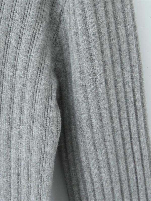 Korean Retro V-Neck Cardigan & High Waist Pleated Skirt Knit Set