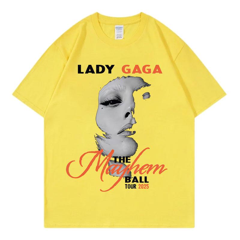 Limited Lady Gaga The Mayhem Ball Tour Merch T Shirt High Street Fashion Trend T-shirt Men Women Oversized T-shirts