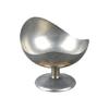 Distinctive Footed Dessert Bowl with Irregular Border and Distressed Steel Finish for Cold Sweet and Light Fare Service