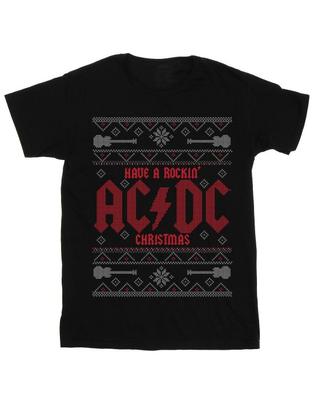 ACDC Womens/Ladies Have A Rockin Christmas Cotton Boyfriend T-Shirt