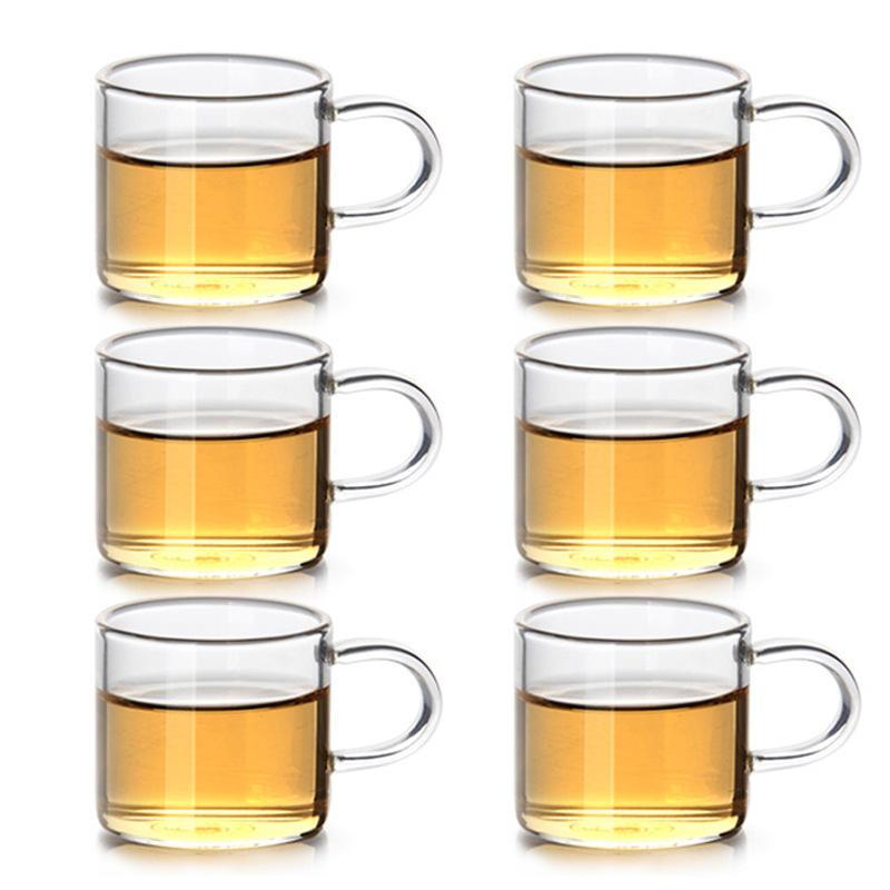 

Чайник из боросиликатного стекла, удобный чайник с подогревом и съемным фильтром, прозрачная цветочная чайная чашка, кувшин для сока, посуда для горячих напитков 6PCS Teacup