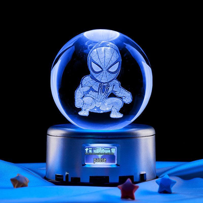 Spider-Man Crystal Ball Ornament - Creative Gift for Couples