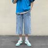 Übergroße Herren Sommer Streetwear Y2K Kleidung Retro Denim Baggy Jeans Trend elastische Taille gerade abgeschnittene Hose Shorts für Männer Jogginghose