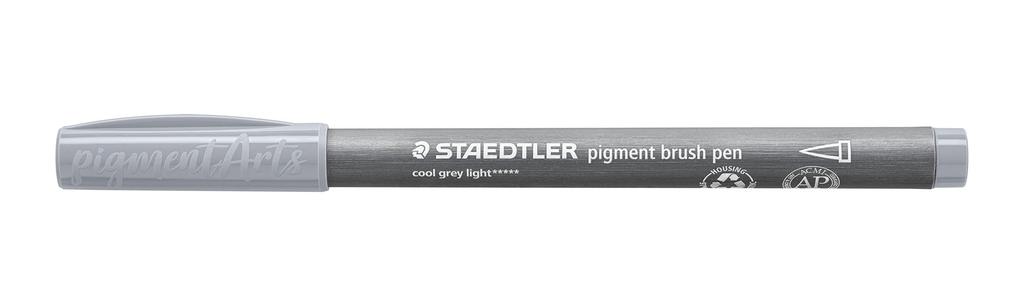 Staedtler Pen Pigment Brush Pen Cool Grey Light 10 Pack Water-Based 371-87010