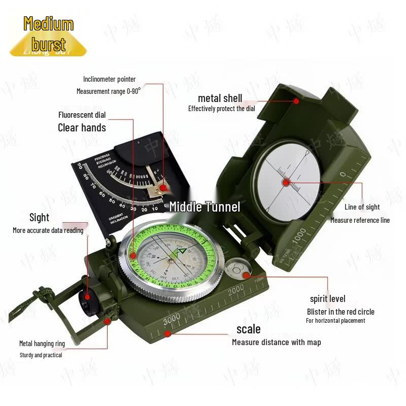 Multi-functional High-Precision Orienteering Compass