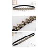 Meimeier Snap-button elastic waistband, women's decorative rhinestone-encrusted crystal embellished dress belt, versatile stretch skinny belt