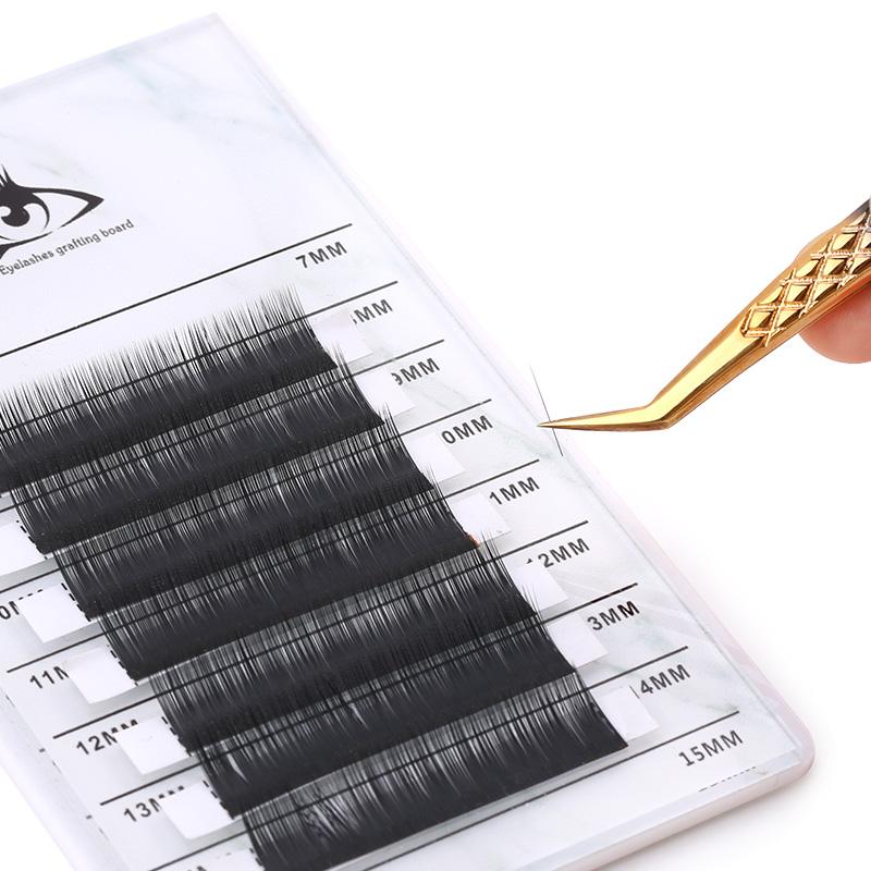 Pinzette per Ciglia Nere-Oro di Alta Qualità 100% Chiuse Design Antiscivolo Manuale Strumenti per Trucco Estensioni Ciglia 3D 6D