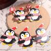 100/25x Christmas Lollipop Paper Cards Santa Claus Penguin Snowman Pattern Candy Gifts Package Wrapping New Year Party Decor