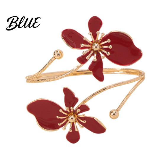Feminine Armlet Bracelet Flower Arm Cuff Women Upper Adjustable Open