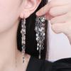 Exaggerated Tassel Stud Earrings for Women - Heart-Shaped Luxury Disc Design