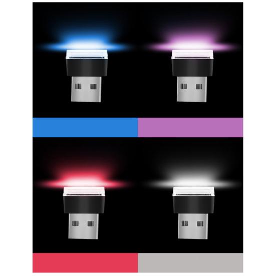 Mini USB LED Bil Hjemmekino Auto Interiørlys Neon Atmosfære Ambient Lampe