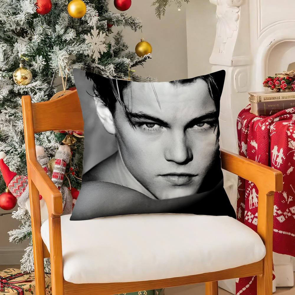 L-Leo D-DiCaprioS Pillow Case Silky Elegant Comfort Sofa Bed Invisible Zipper 30cmx30cm