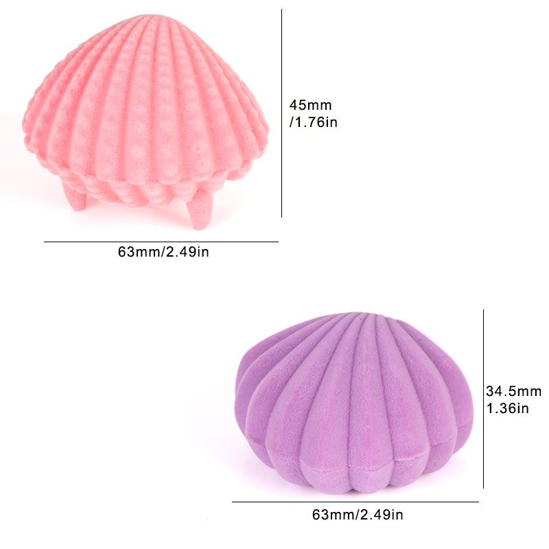 Velvet Jewelry Box Shell Shape Wedding Ring Box Organizer Storage Display Packaging Case Holder Gift Accessories 4 Colors