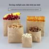 Kraft Paper Bag - Waterproof & Oilproof, Food-Grade Refrigeration & Baking Bag for Takeaway & Breakfast Packaging, Thickened Design