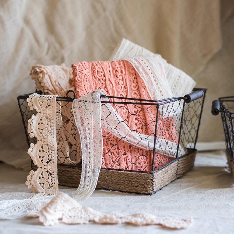 Juhan Retro Iron Wire Handbag Storage Basket - American Country ZAKKA Sundries Decor