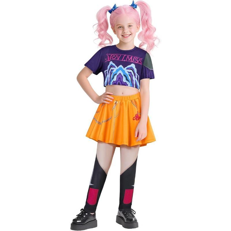 Nouveau costume de cosplay de chasseuse de sorcières pour filles vêtements imprimés assortis pour enfants