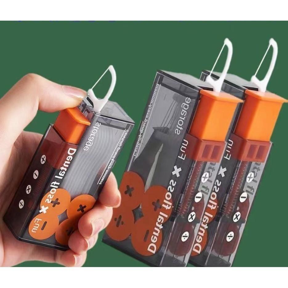 Dental Floss Dispenser Containing 10Pcs Floss Dental Floss Storage Box Auto Refillable