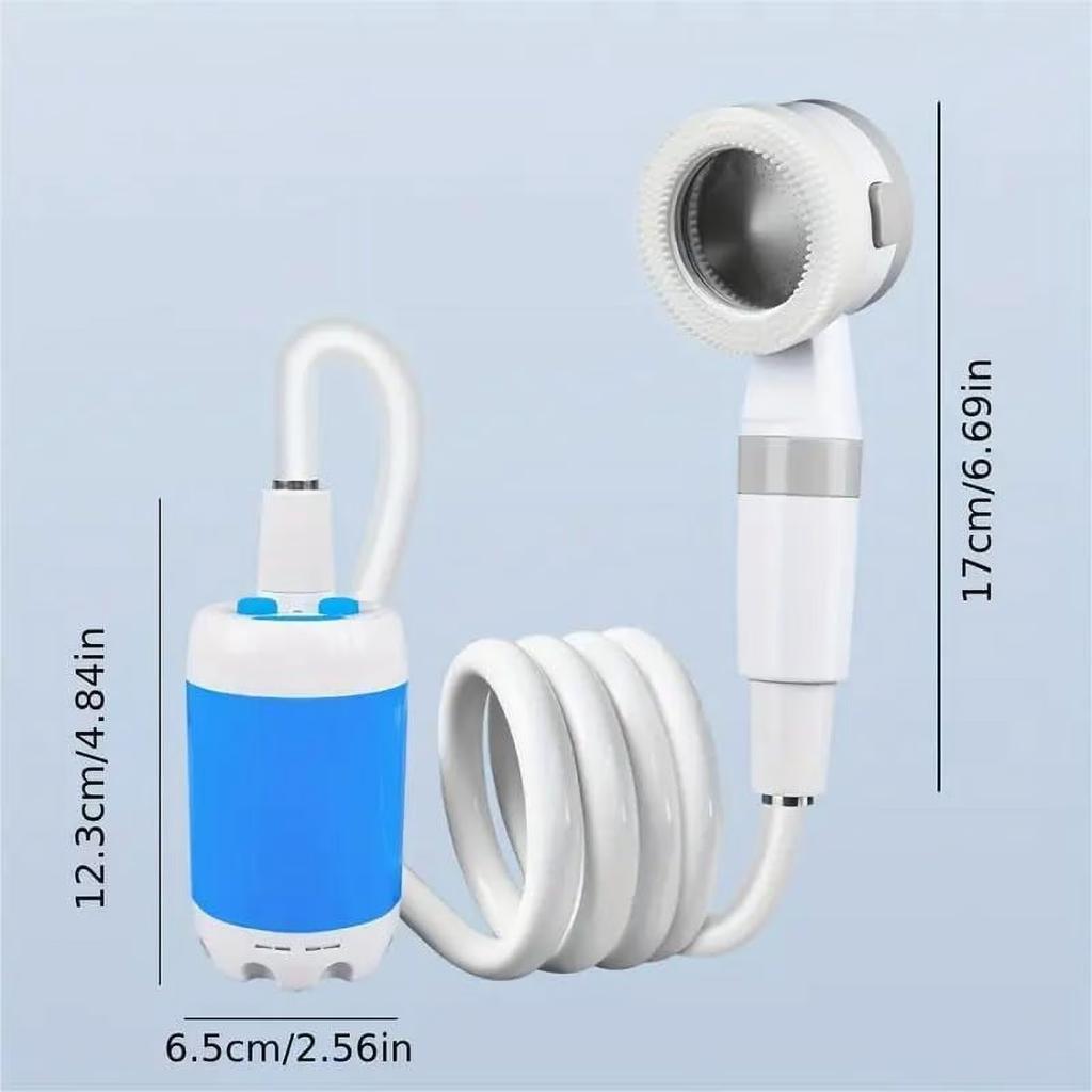 Generic Portable Camping Shower, Portable Outdoor Shower, Rechargeable Electric Shower Pump, Camping Accessories with 3 Modes Shower Head for Camping