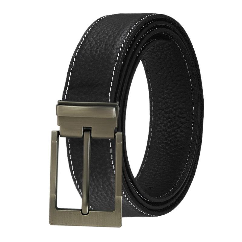 elt first layer lychee pattern pure cowhide belt high-end leisure business versatile pin buckle belt