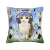 Surprised Meowl cat Owl Square Pillow Case  Cushion Cover Fashion Zipper Decor Throw Pillow Case Cover for Living Room 40*40cm