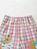 European Unicorn Print Girls' T-shirt & Plaid Shorts Set - Knitted Cotton