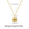 French Style Evil Eye Round Pendant Inlaid Zircon Light Luxury Clavicle Necklace For Women