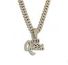Queen Crown Hip Hop Zinc Alloy Full Diamond Pendant Necklace