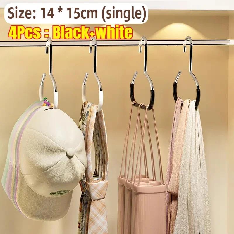Tie Hanger Multifunction Hooks Circle Ring Hat Hanger Non-marking Non-slip Hat Storage Hook Scarf Towel Tie Hanging Rack