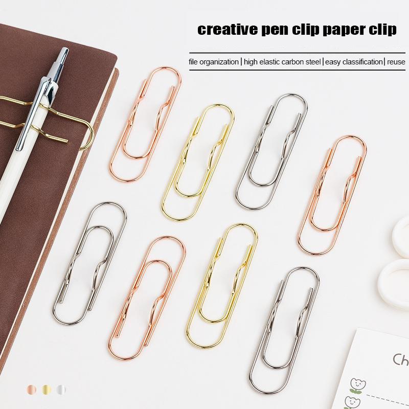Multi-Purpose Papirklips Papir Fix Clips Penn Holder Clips Notebook Penn Holder Boknål for Notebook Journal Dokumentklemmer