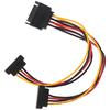 90 Degree Sata 15-Pin Male To 2 X 15P Female Y Splitter Adapter Power Cable