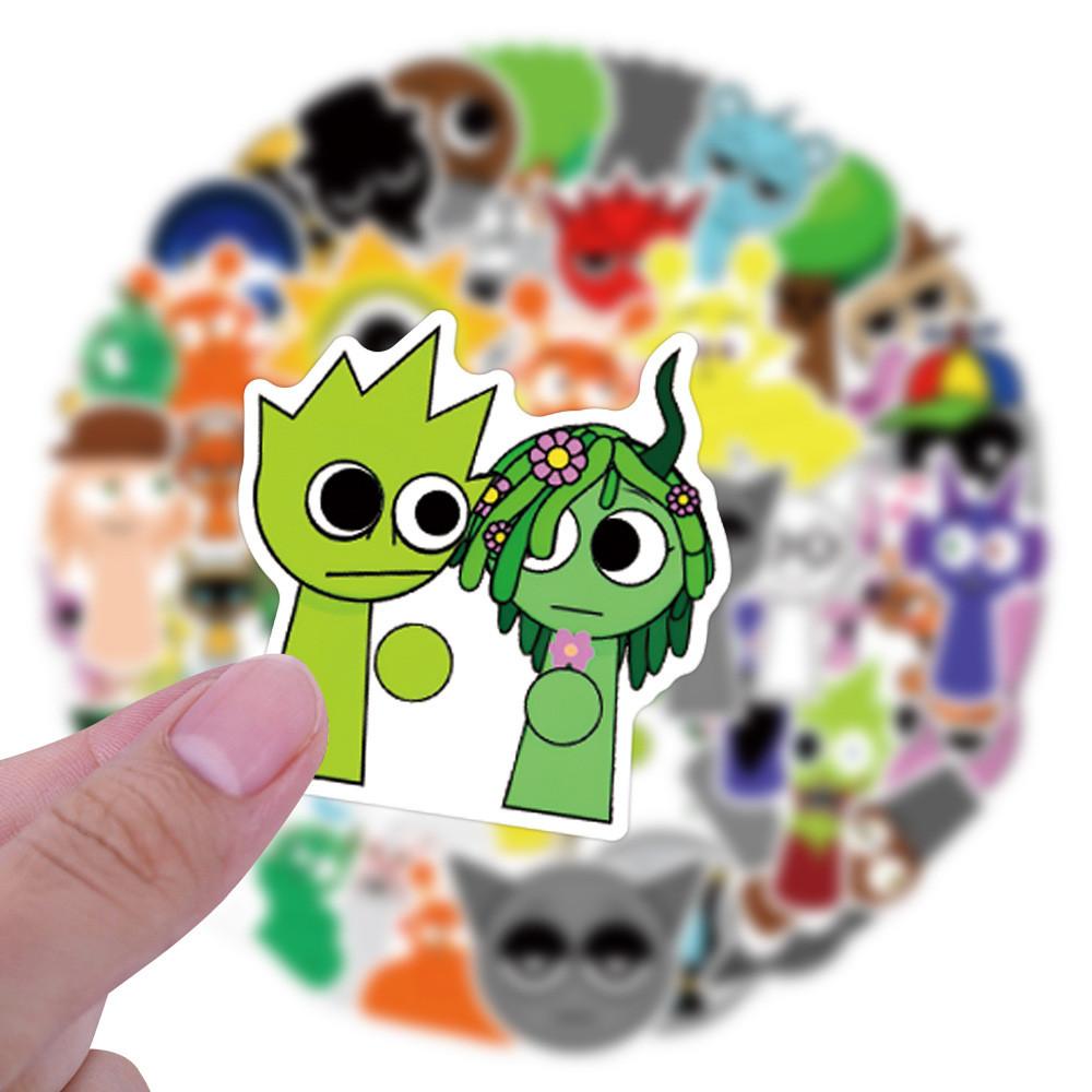 55 Piece Incredibox Sprunki Cute Style Waterproof Stickers For Creative Decoration