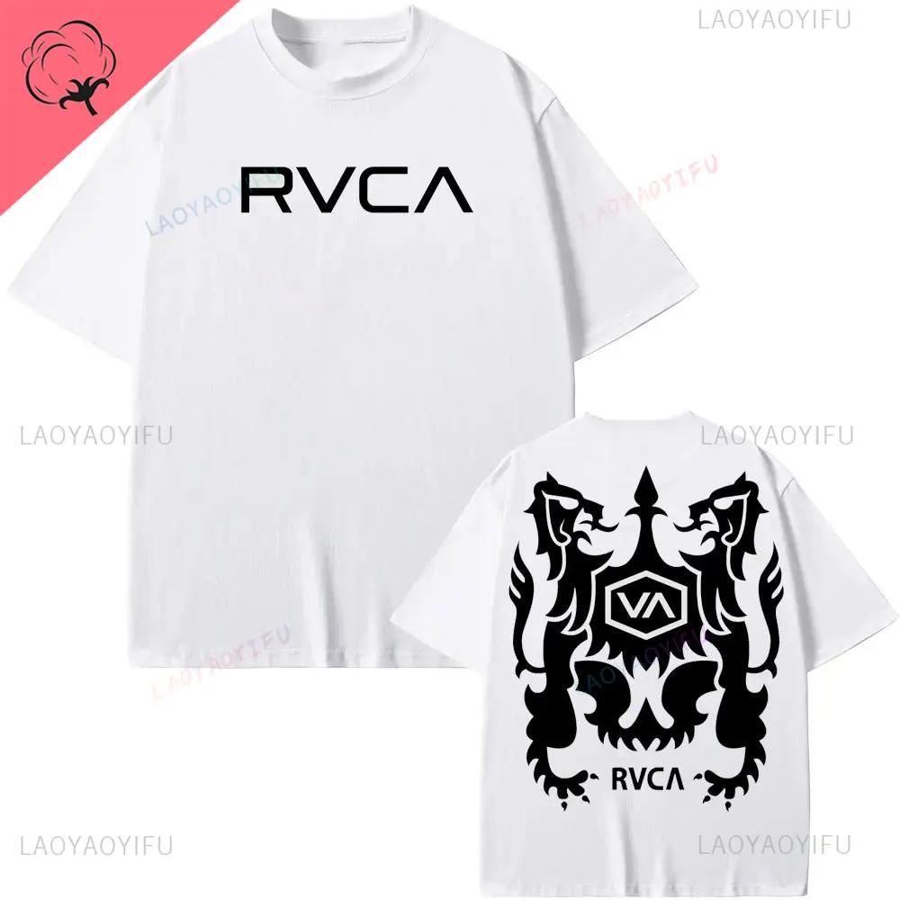 RVCA T Shirt Black Tee Summer Cotton Tshirt Summer Short Sleeve Fashion Men Women Design Brand Tshirt Top Streetwear Clothes