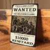 Cartello Segno Wanted del West Selvaggio - Decorazione Cowboy in Alluminio con Taglia da $10.000 - Ideale per Uffici, Bar e Interni di Casa Western