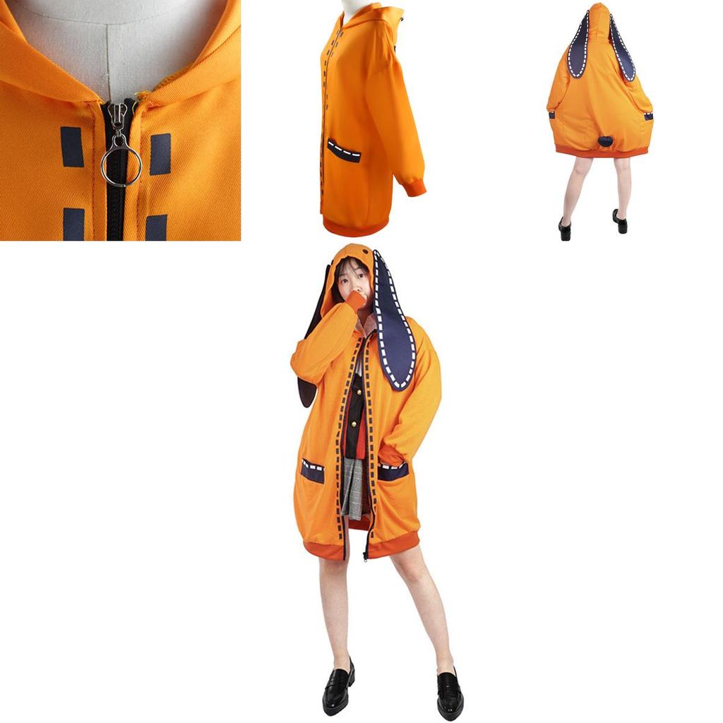 Kakegurui Zwanghafter Spieler Runa Yomozuki Cosplay Kostüm Gemütlicher Hoodie Mantel
