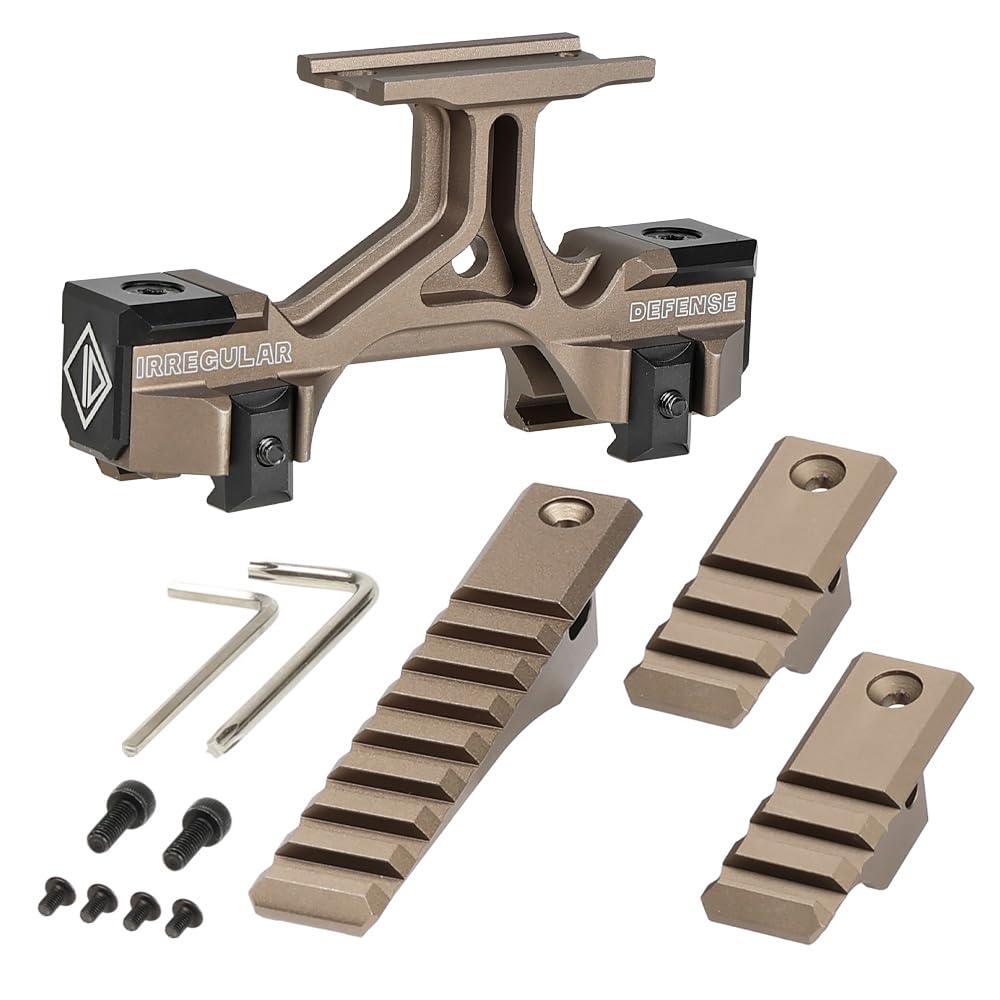 Ryohin Buhin Micro Dot Sight Compatible OMM Micro Riser Mount Replica Set, Irregular Defense Type Laser Riser, Aluminum Alloy (DE Dark Earth)