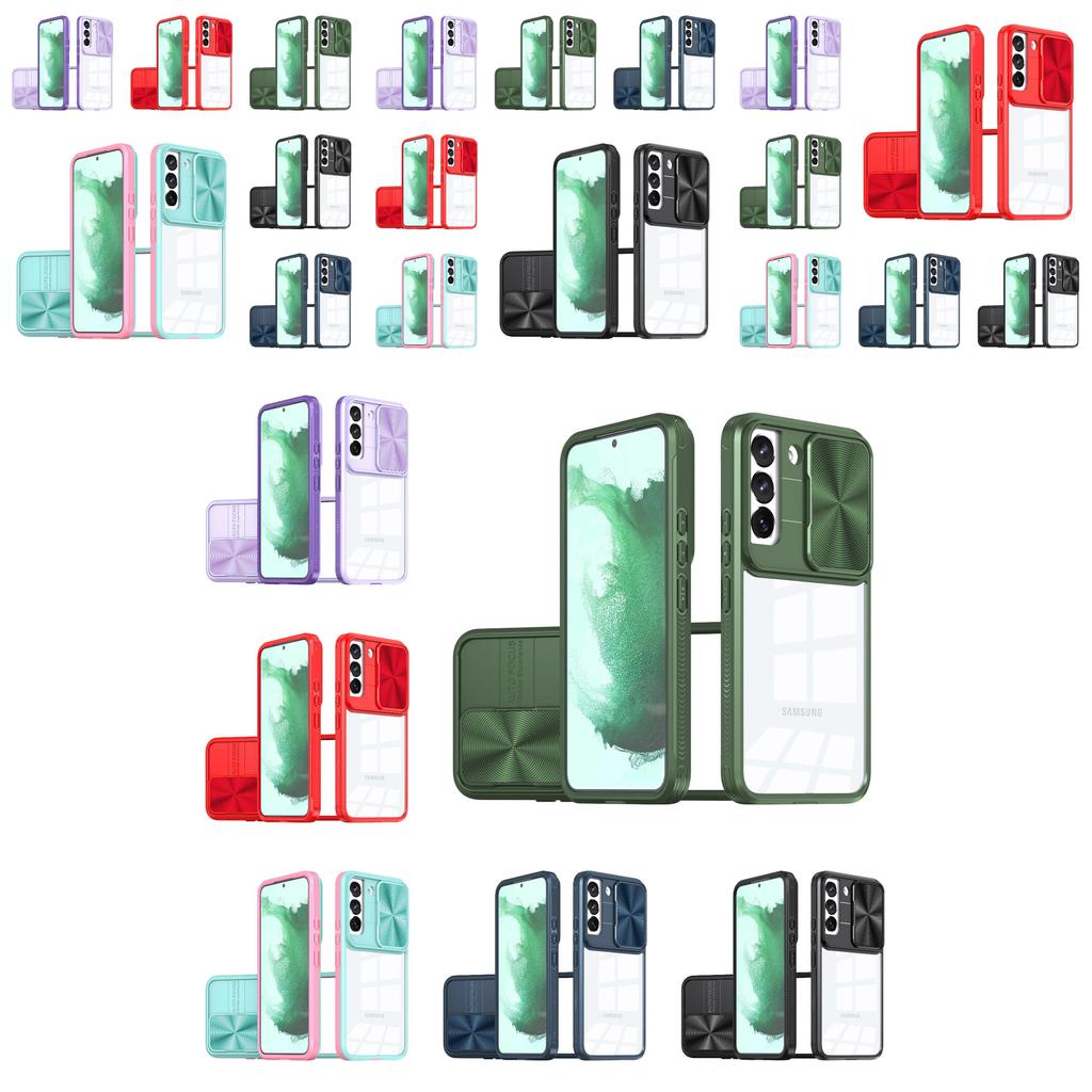 Protective And Stylish! Two-in-one Samsung S23 Ultra Phone Case In Trendy Colors Navy Blue Blue+pink Chinese Red Purple Olive Green Black Pink+green