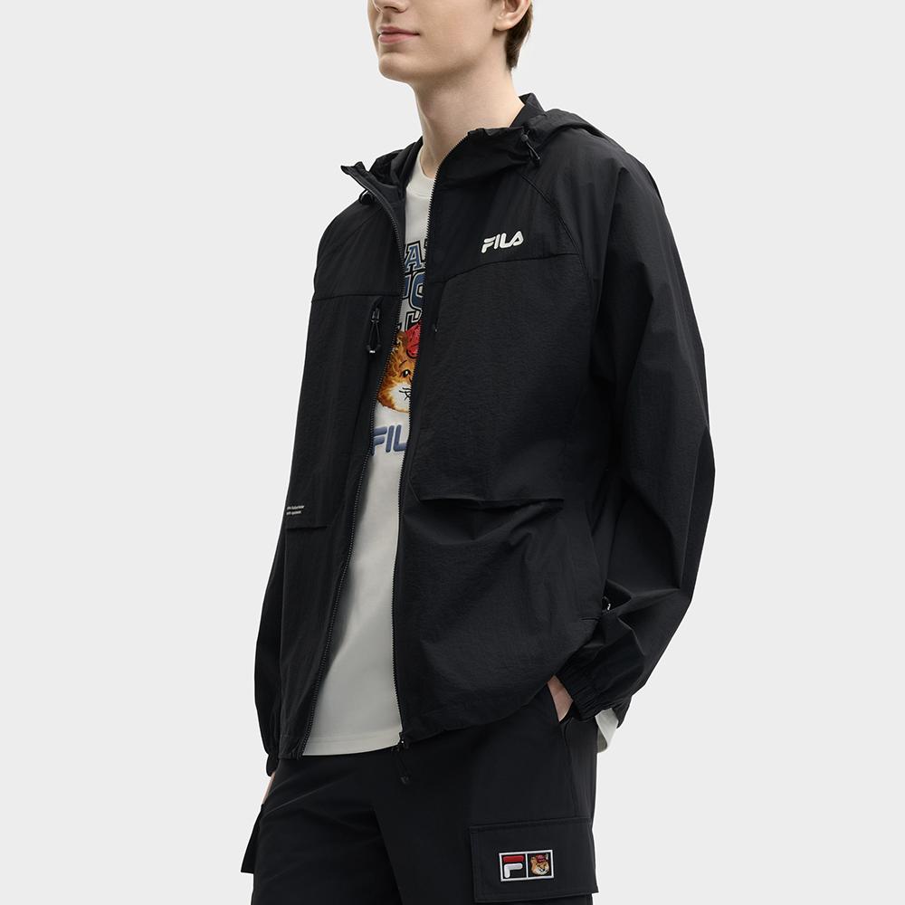 Fila Original Fashion Casual Woven Hooded Jacket Men Jackets Legendary-Blue F11M529705F-NV