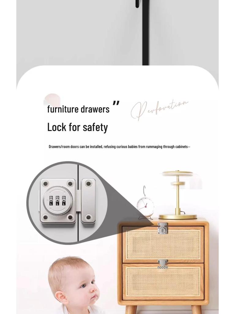 Punch-Free Anti-Theft Double-Open Cabinet & Drawer Lock