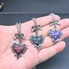 Gothic Y2K Subculture Red Heart Thorns Pendant Necklace