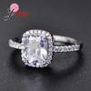 New Hot Sale White Square Large Zircon Ring Classic Temperament 925 Sterling Silver Female Ring NEW ARRIVE