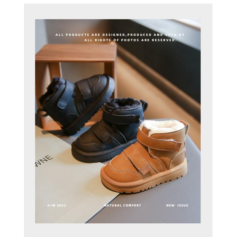 Korean Casual Simple Children's Snow Boots New Winter Girls Piled Thickened Cotton Shoes Waterproof Soft Sole Cotton