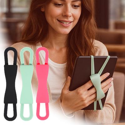 רצועת יד סיליקון רכה נגד החלקה לאחיזה בעמידת קריאה לטאבלט 4.7-8 אינץ' רצועת יד לקריאה רצועת יד סיליקון
