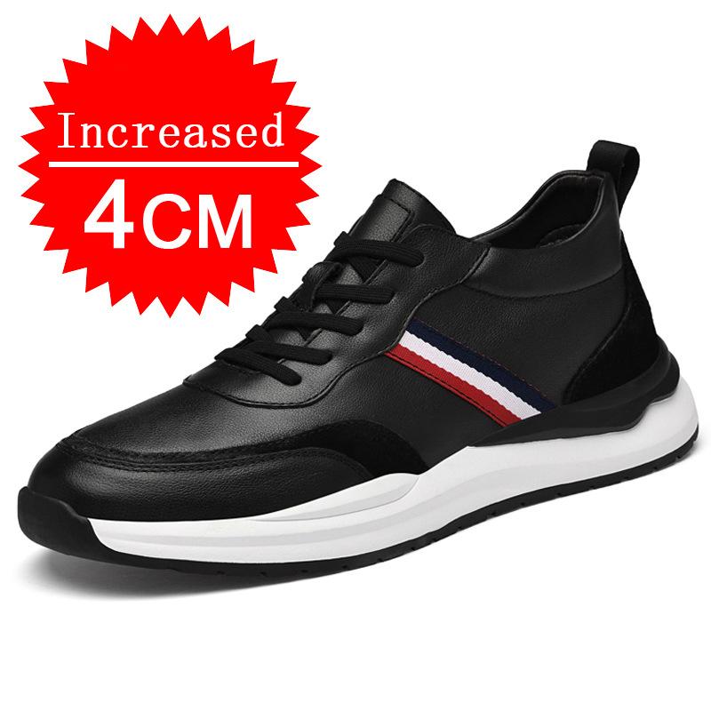 Fashion New Genuine Leather Men Height Increasing Shoes 4/6/8CM Outdoor Casual Sneakers Men Fashion Sports Shoes Men Size 37-43