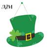 Garden Gate Hanging Ornament St. Patrick's Day Wooden Door Sign, Luck Clover Green Hat Themed Decor for Home Plaque, Decorative Ornaments Holiday