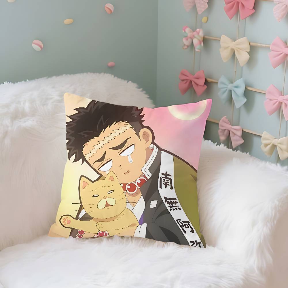 

AnimeHHimejimasGyomei Case Plush Fabric Soft Pillowcase Double Sided Print Cushion Cover Household Gifts 40x40CM(16x16in)