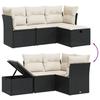 VidaXL Garden Lounge Set with Cushions 4 Pcs, Patio Sofas, Patio Furniture Set, Outdoor Furniture, Black 3264062