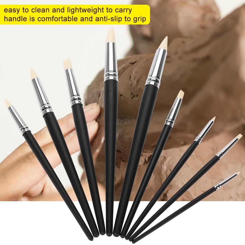 9pcs Clay Sculpting Tool Set Rubber Head Sculpture Tools Shapers Accessory